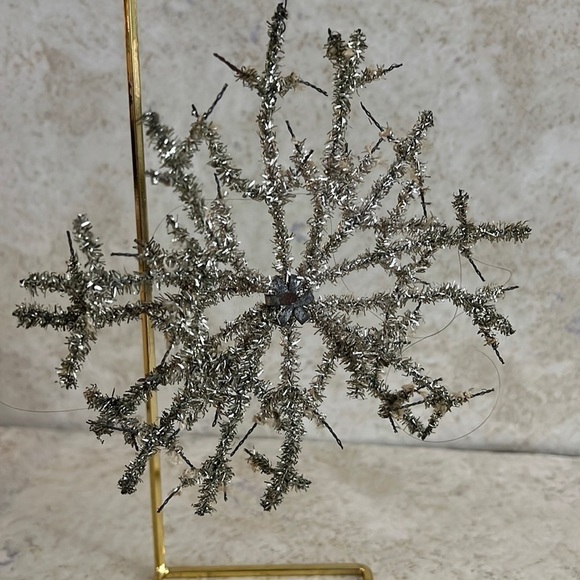 Vintage Christmas Ornament German Tinsel Snowflake - Picture 1 of 6
